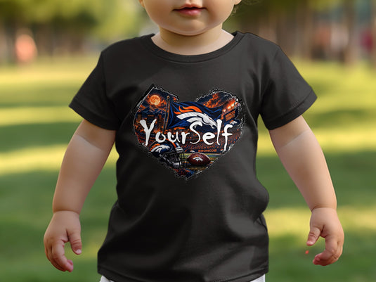 Denver Broncos heart graphic with text 