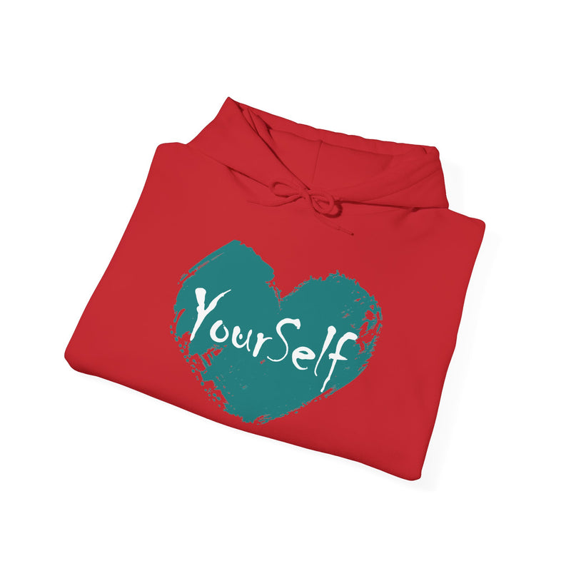 Load image into Gallery viewer, Teal - Love Yourself Hooded Sweatshirt
