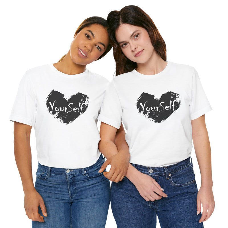Load image into Gallery viewer, Black  - Love Yourself Short Sleeve Tee
