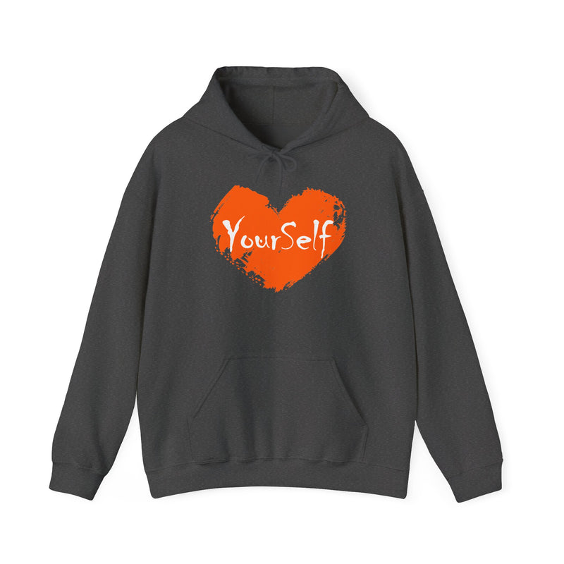 Load image into Gallery viewer, Orange - Love Yourself Hooded Sweatshirt
