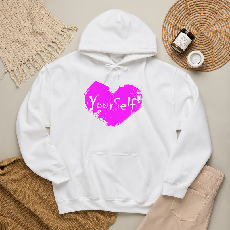 Load image into Gallery viewer, Pink - Love Yourself Hooded Sweatshirt
