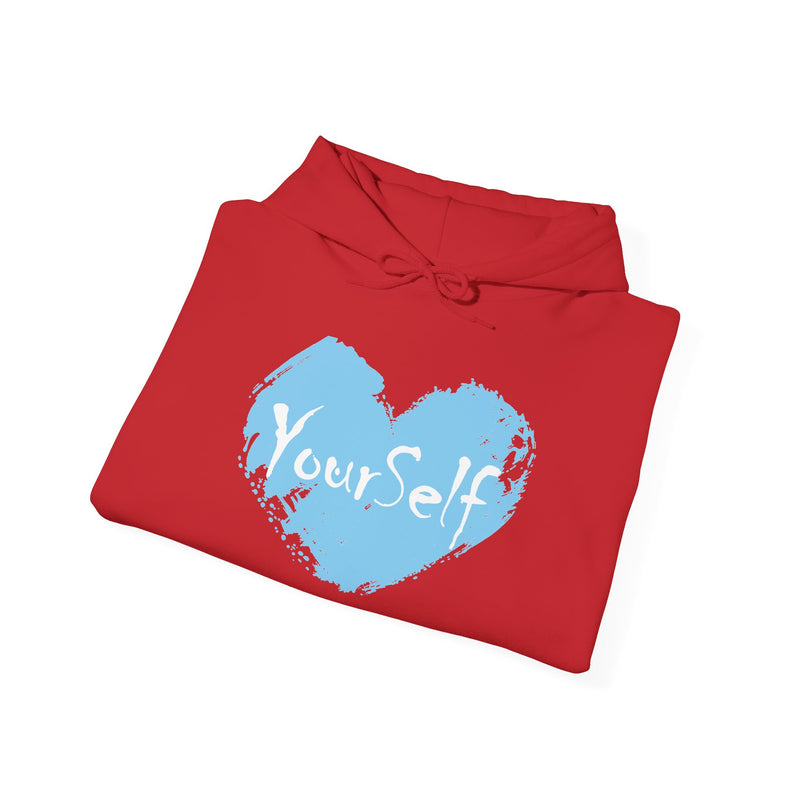 Load image into Gallery viewer, Powder Blue - Love Yourself Hooded Sweatshirt
