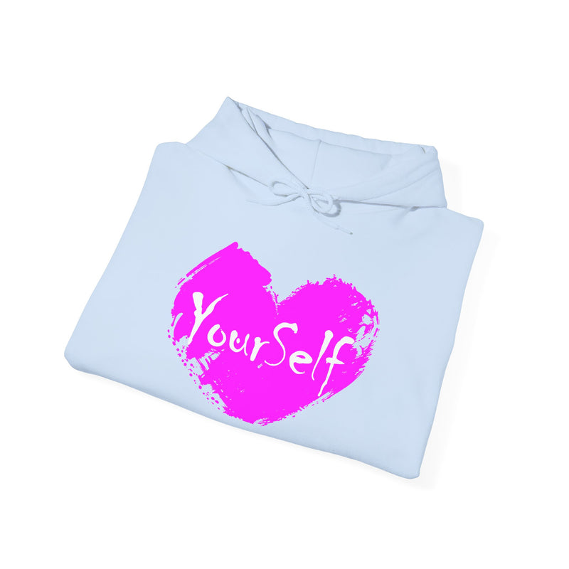 Load image into Gallery viewer, Pink - Love Yourself Hooded Sweatshirt
