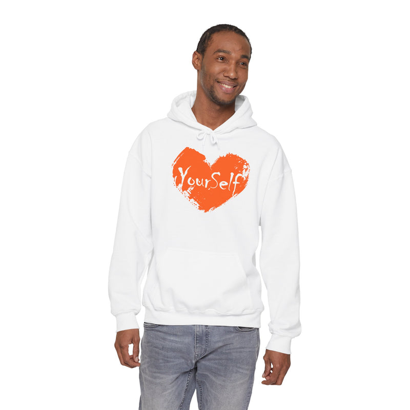 Load image into Gallery viewer, Orange - Love Yourself Hooded Sweatshirt
