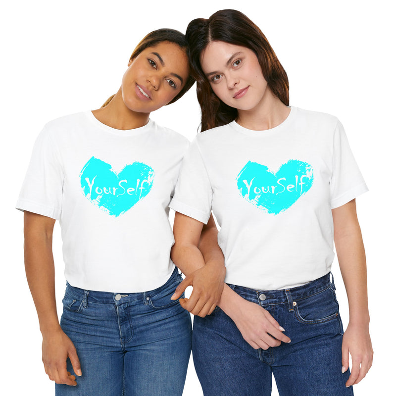 Load image into Gallery viewer, Teal Blue - Love Yourself Short Sleeve Tee
