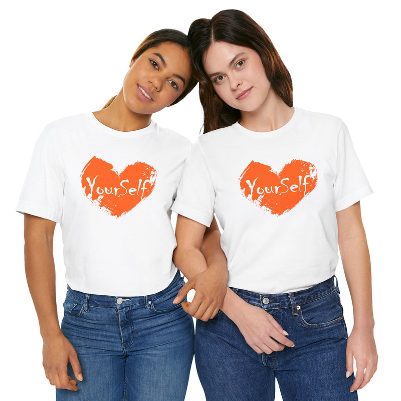 Load image into Gallery viewer, Orange - Love Yourself Short Sleeve Tee

