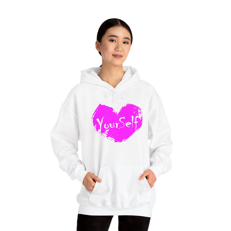 Load image into Gallery viewer, Pink - Love Yourself Hooded Sweatshirt
