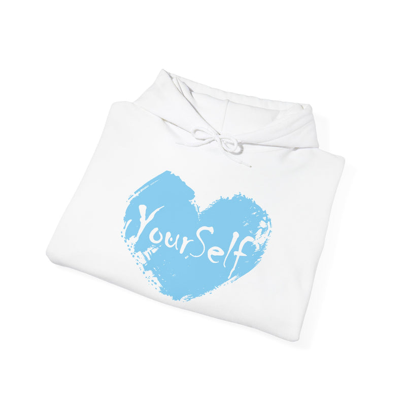 Load image into Gallery viewer, Powder Blue - Love Yourself Hooded Sweatshirt

