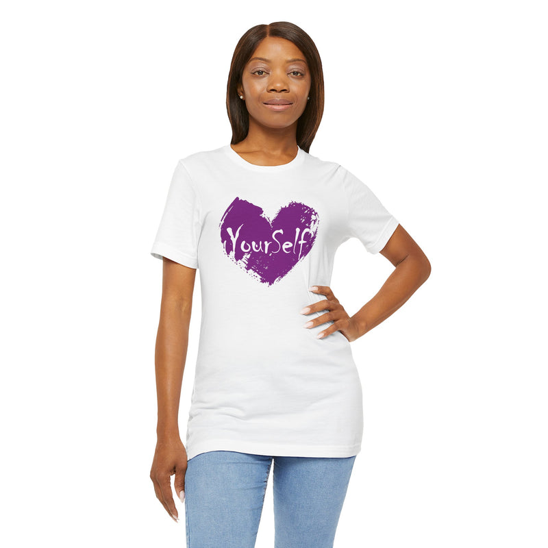 Load image into Gallery viewer, Purple - Love Yourself Short Sleeve Tee
