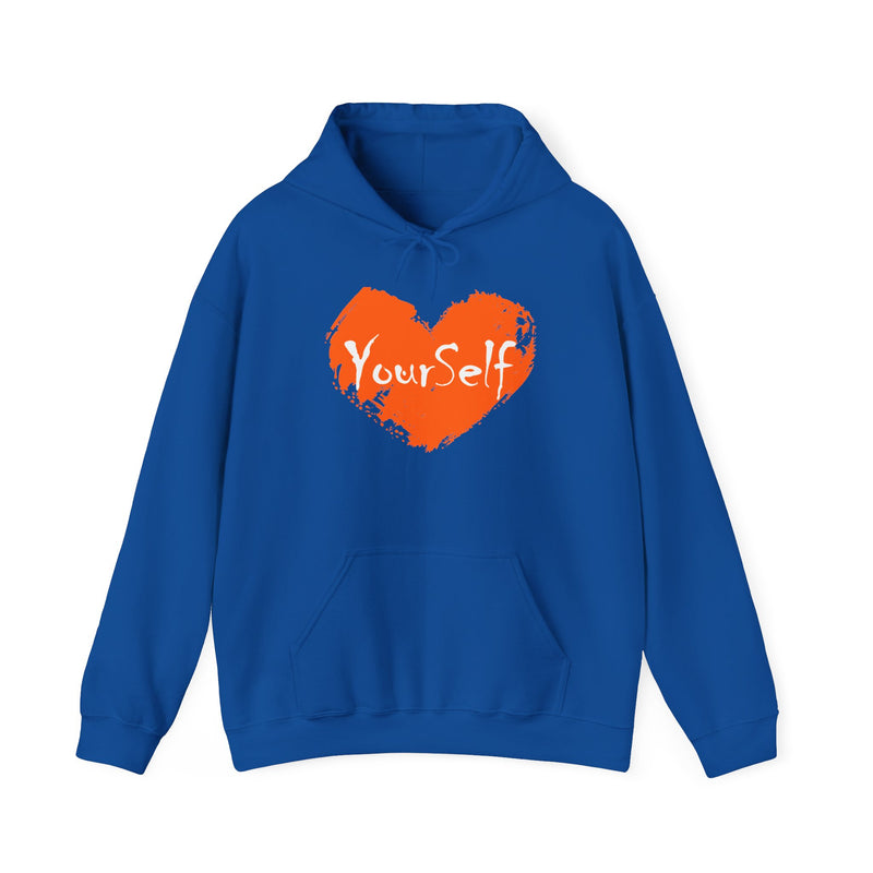 Load image into Gallery viewer, Orange - Love Yourself Hooded Sweatshirt
