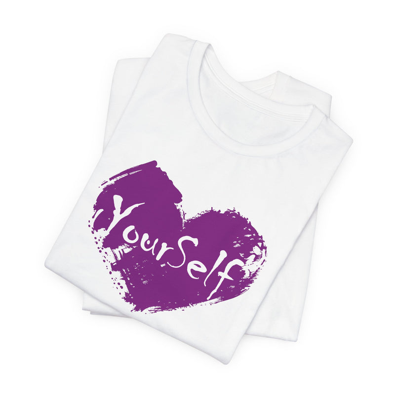 Load image into Gallery viewer, Purple - Love Yourself Short Sleeve Tee
