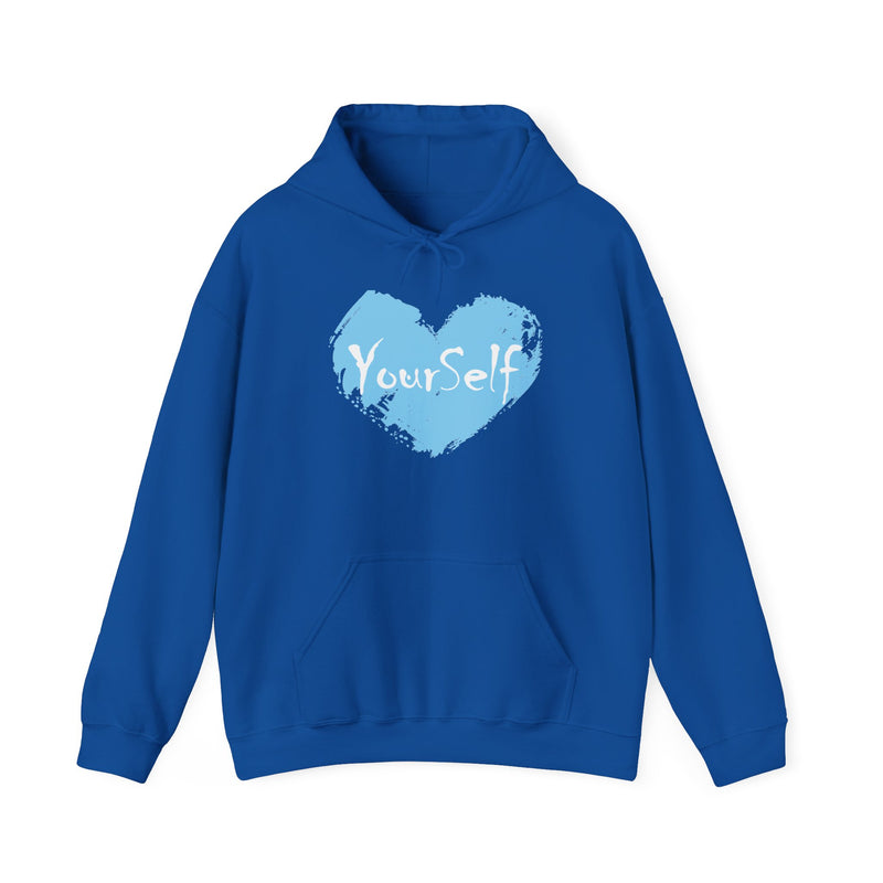 Load image into Gallery viewer, Powder Blue - Love Yourself Hooded Sweatshirt
