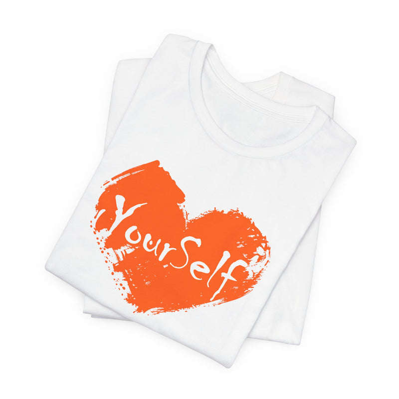 Load image into Gallery viewer, Orange - Love Yourself Short Sleeve Tee
