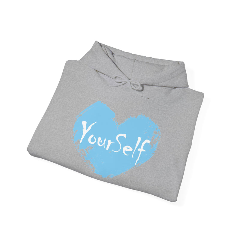 Load image into Gallery viewer, Powder Blue - Love Yourself Hooded Sweatshirt
