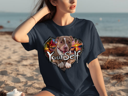 Pit bull on t-shirt with 