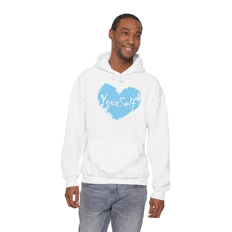 Load image into Gallery viewer, Powder Blue - Love Yourself Hooded Sweatshirt
