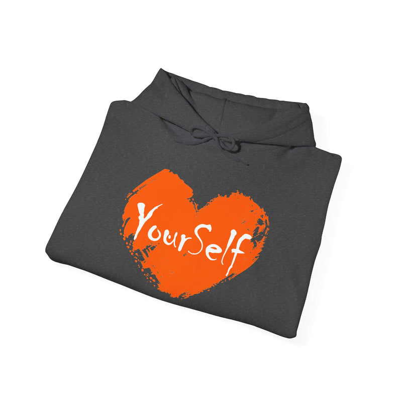 Load image into Gallery viewer, Orange - Love Yourself Hooded Sweatshirt
