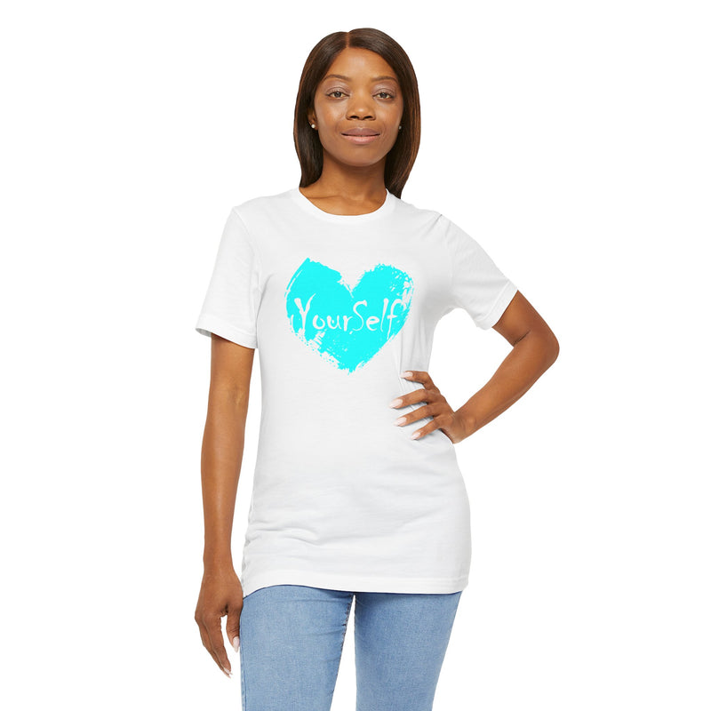 Load image into Gallery viewer, Teal Blue - Love Yourself Short Sleeve Tee
