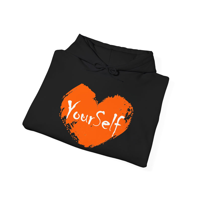 Load image into Gallery viewer, Orange - Love Yourself Hooded Sweatshirt
