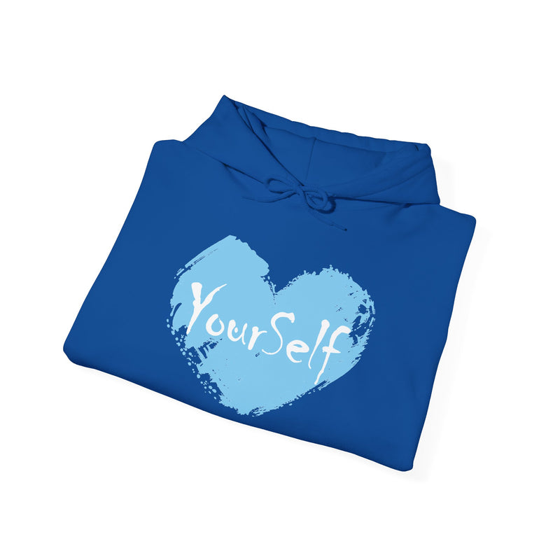 Load image into Gallery viewer, Powder Blue - Love Yourself Hooded Sweatshirt
