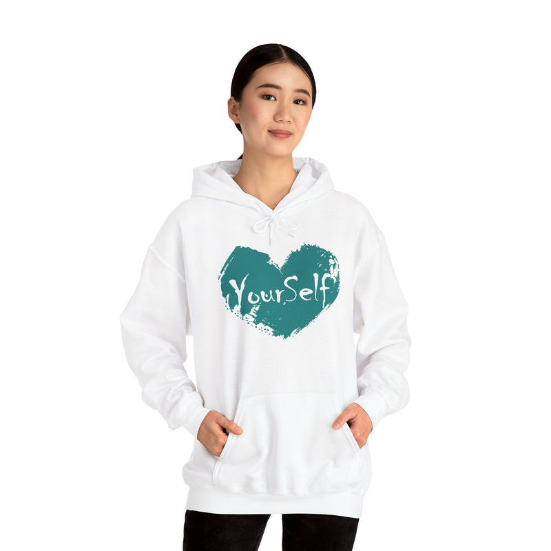 Load image into Gallery viewer, Teal - Love Yourself Hooded Sweatshirt
