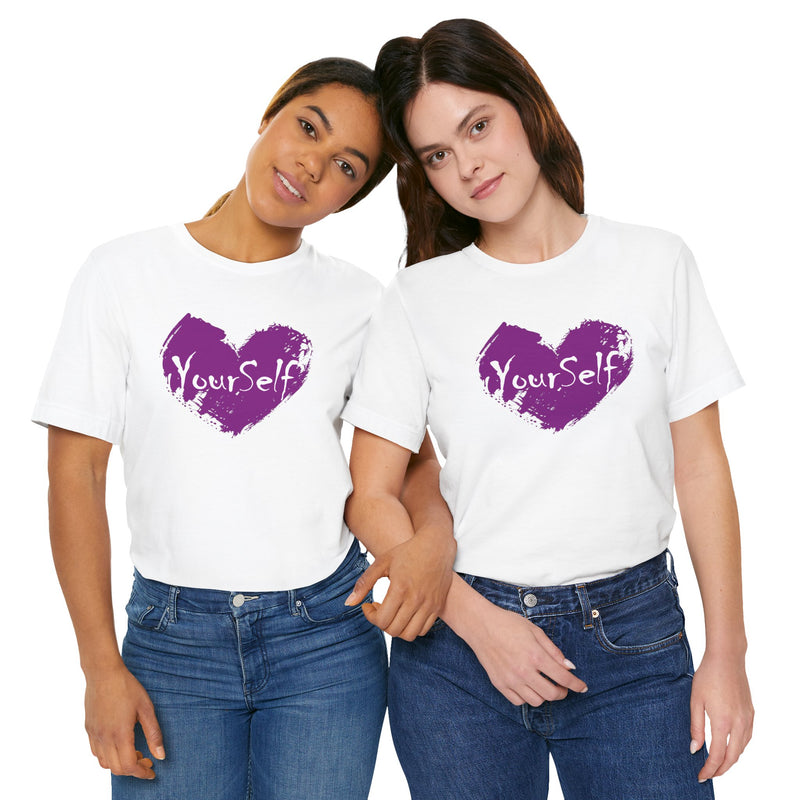 Load image into Gallery viewer, Purple - Love Yourself Short Sleeve Tee
