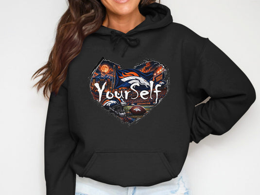 Denver Broncos heart graphic with text 