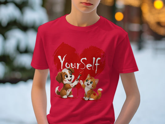 Red t-shirt with 