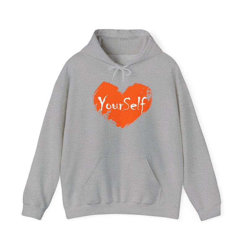 Load image into Gallery viewer, Orange - Love Yourself Hooded Sweatshirt
