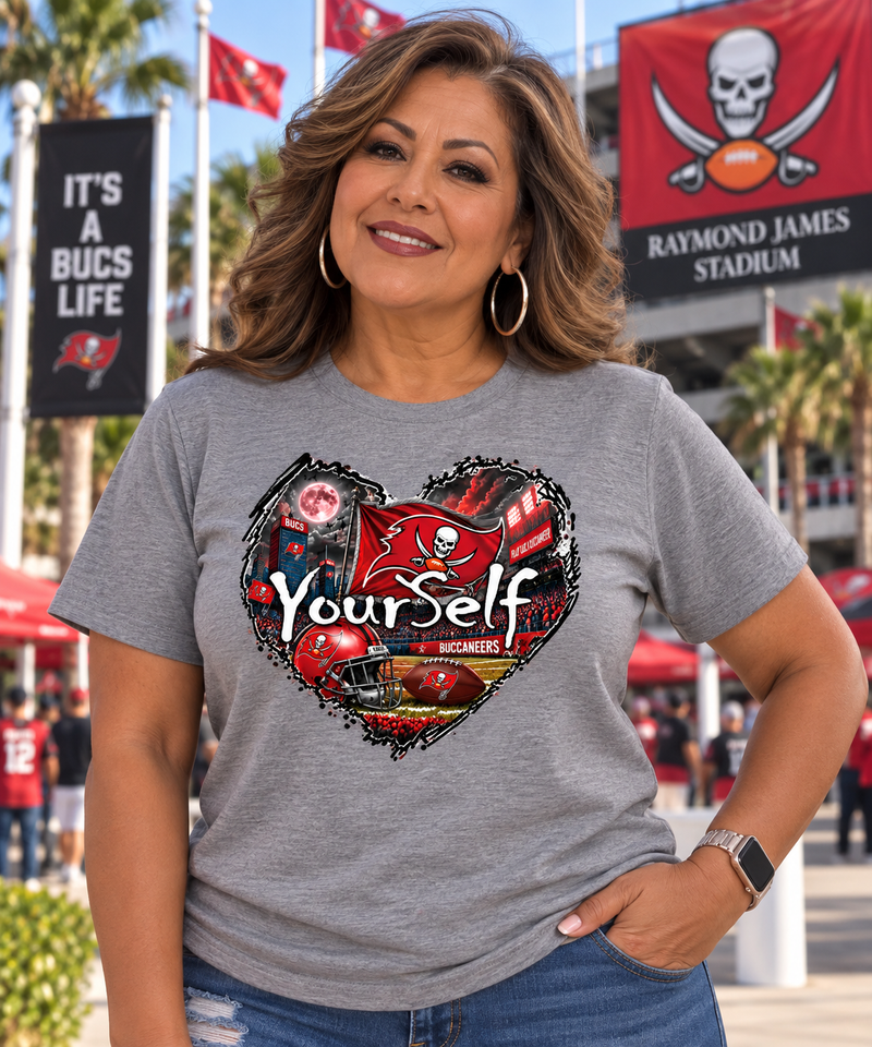 Load image into Gallery viewer, LY Tampa Bay Buccaneers Heart T-Shirt
