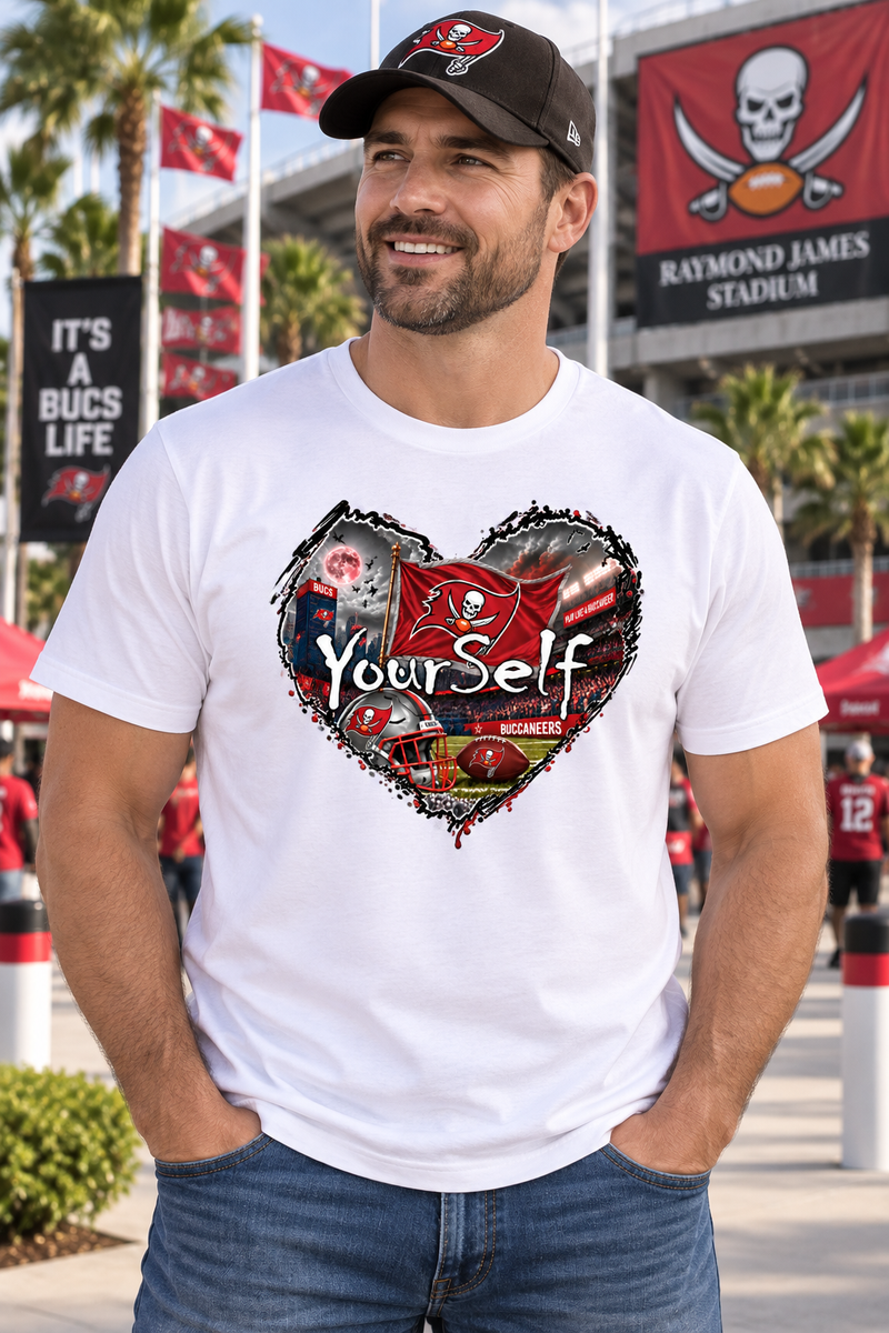 Load image into Gallery viewer, LY Tampa Bay Buccaneers Heart T-Shirt
