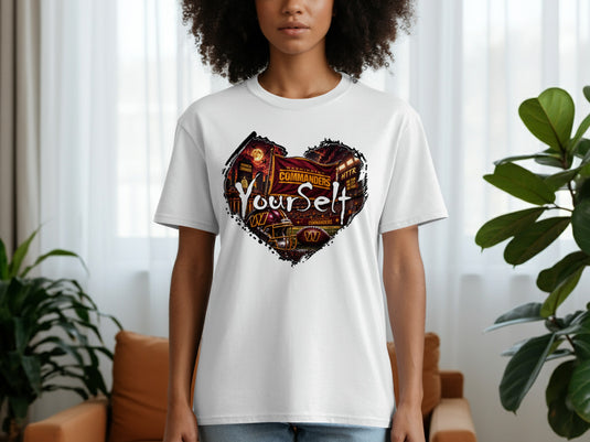 Washington Commanders heart graphic with text 
