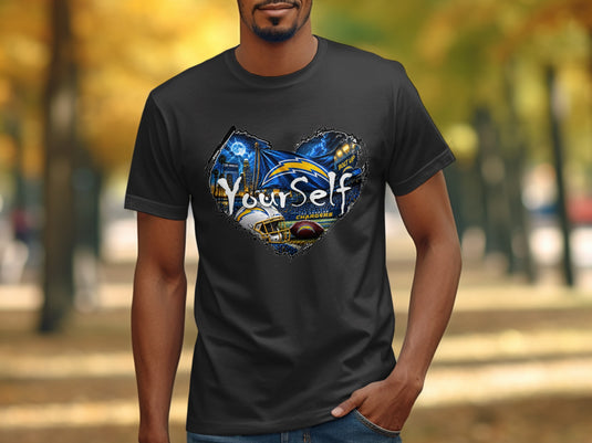 Los Angeles Chargers heart graphic with 